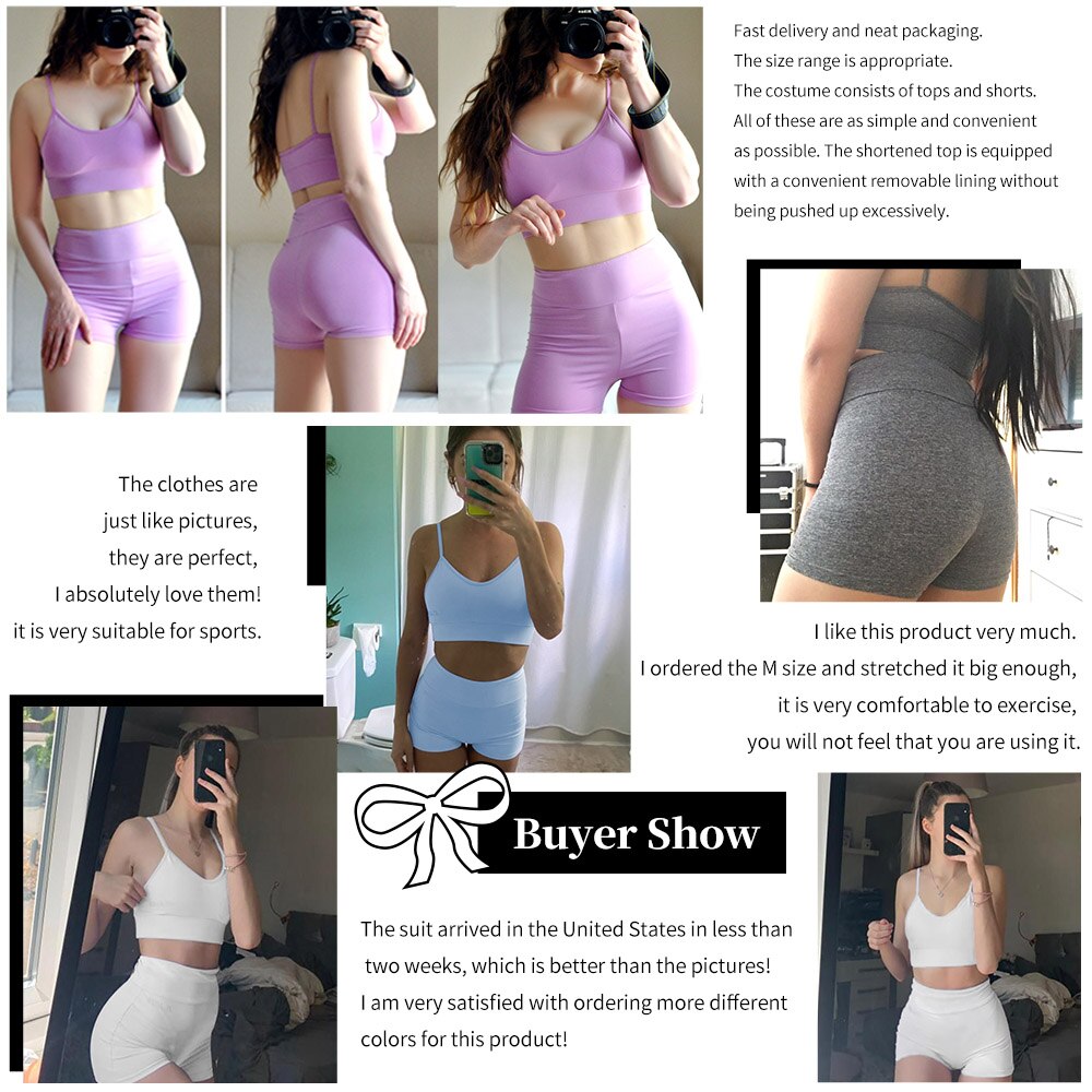 Women's Yoga Suit Fitness Workout Gym Outfit Sport Tracksuit Sling Sexy Sports Bra High Waist Shorts Summer 2 PCS Set Clothes