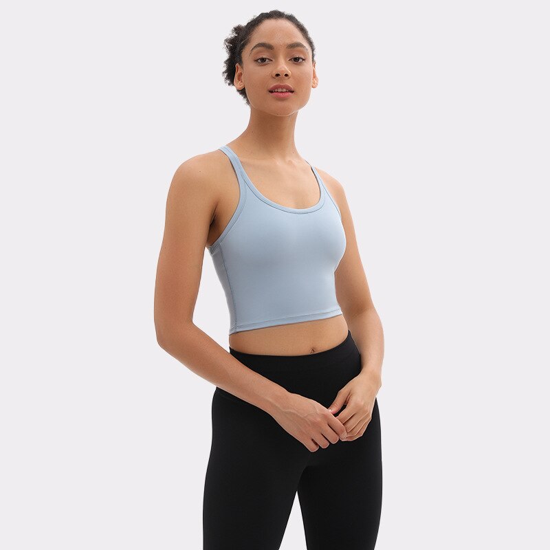 NWT RACERBACK Built In Bra Buttery-Soft Yoga Workout Gym Crop Tops Women Naked-feel Fitness Sport Athletic Crop Vest Bras