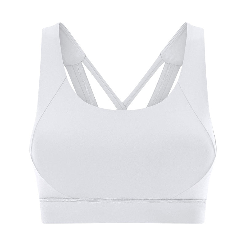 SHINBENE HIGH IMPACT Stretchy Fitness Running Sports Bras Top Women Naked-feel Fabric Padded Workout Gym Brassiere Yoga Bras