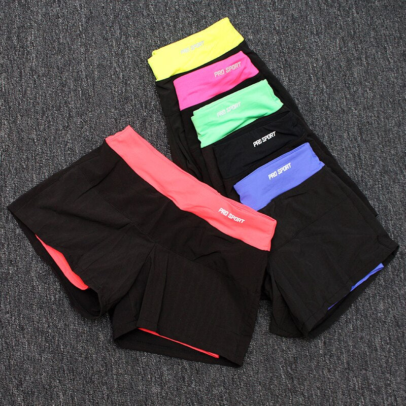 Women Quick Drying Yoga Double Layer Sport Short Outdoor Sports Fitness Gym Yoga Running Shorts