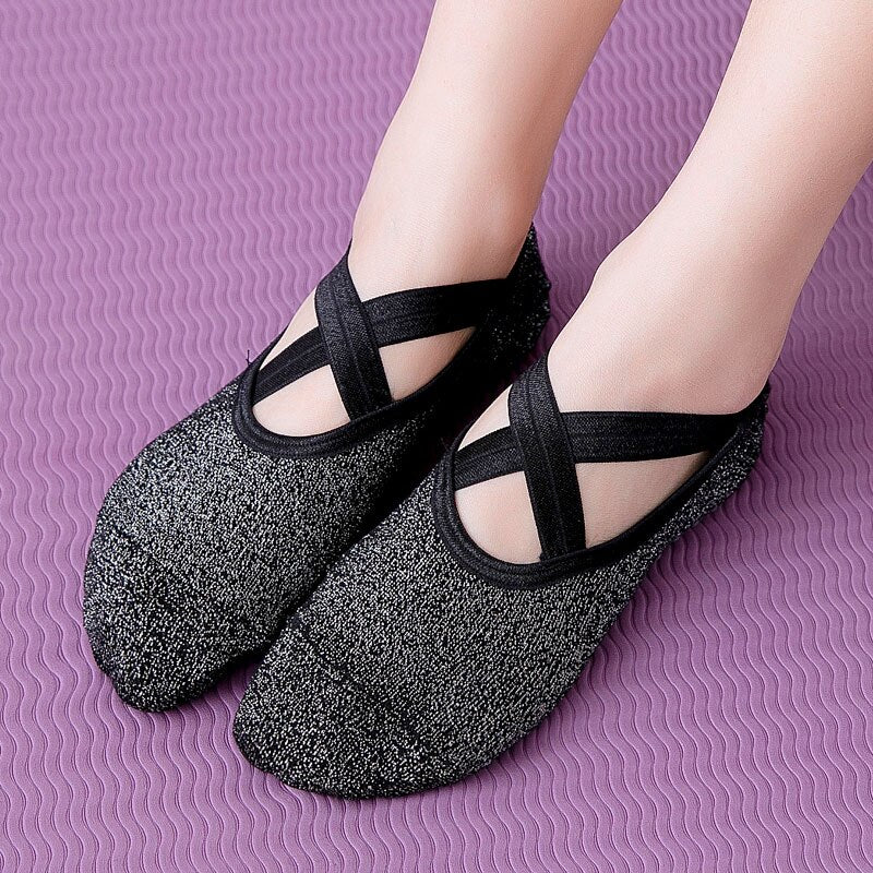 New Sports Yoga Socks Slipper Women Anti Slip Cotton Ladies Pilates Socks Ballet Heel Protector Professiona Yoga Dance Socks