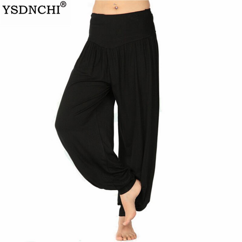 YSDNCHI Fitness Pants Yuga Legging Women Loose Trousers Summer Mid Elastic White Black Gym